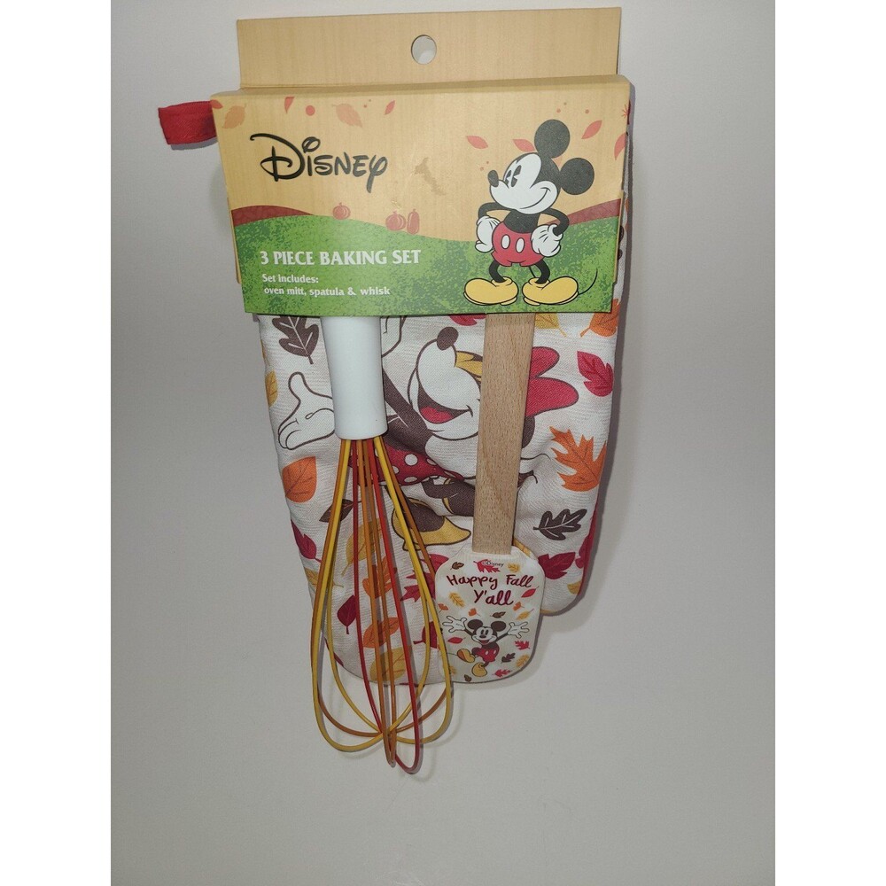 Disney Baking Set, Towel, Whisk, Spatula Fall Colors Leaves NWT